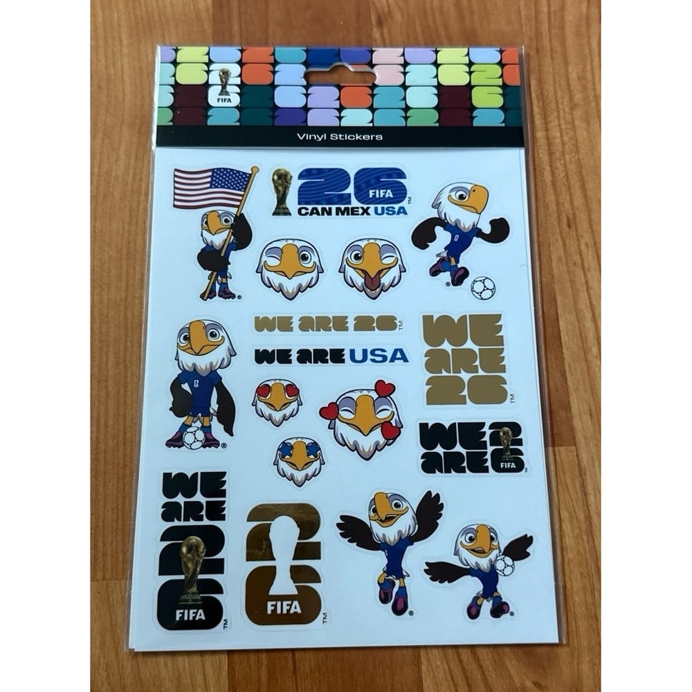 FIFA World Cup 2026 Official USA Mascot Sticker Sheet - Vinyl Decals New